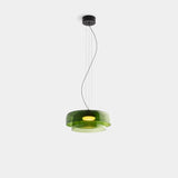 Moderne glazen hanglamp met gelaagde kap – design geïnspireerd op retrostijl
