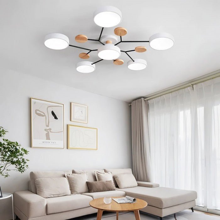 NordicGlow | Vertakte LED-plafondlamp in Scandi-stijl