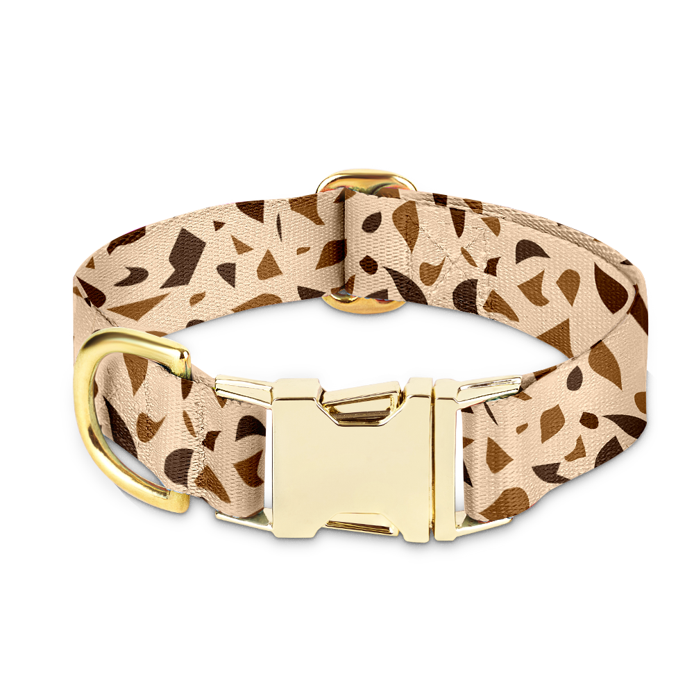 Hondenhalsband met gouden accenten – GoldenTerra