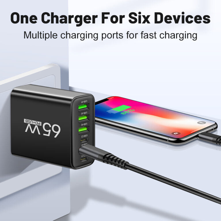 ChargePro Multi USB Oplader – Snel en Veilig voor Thuis en Onderweg