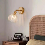 Retro wandlamp in de vorm van een tulp – wandlamp met glazen kap en gouden afwerking