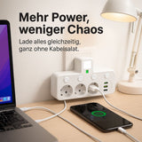 Stekkerdoos met 3 stopcontacten | Meerdere stekkerdoos met USB & schakelaar | PowerGrid