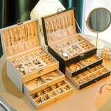 Premium Lederen Sieradenopberg Organizer