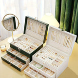 Premium Lederen Sieradenopberg Organizer