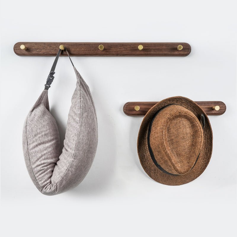 Wandgarderobe van hout met messing haken - LignaHook