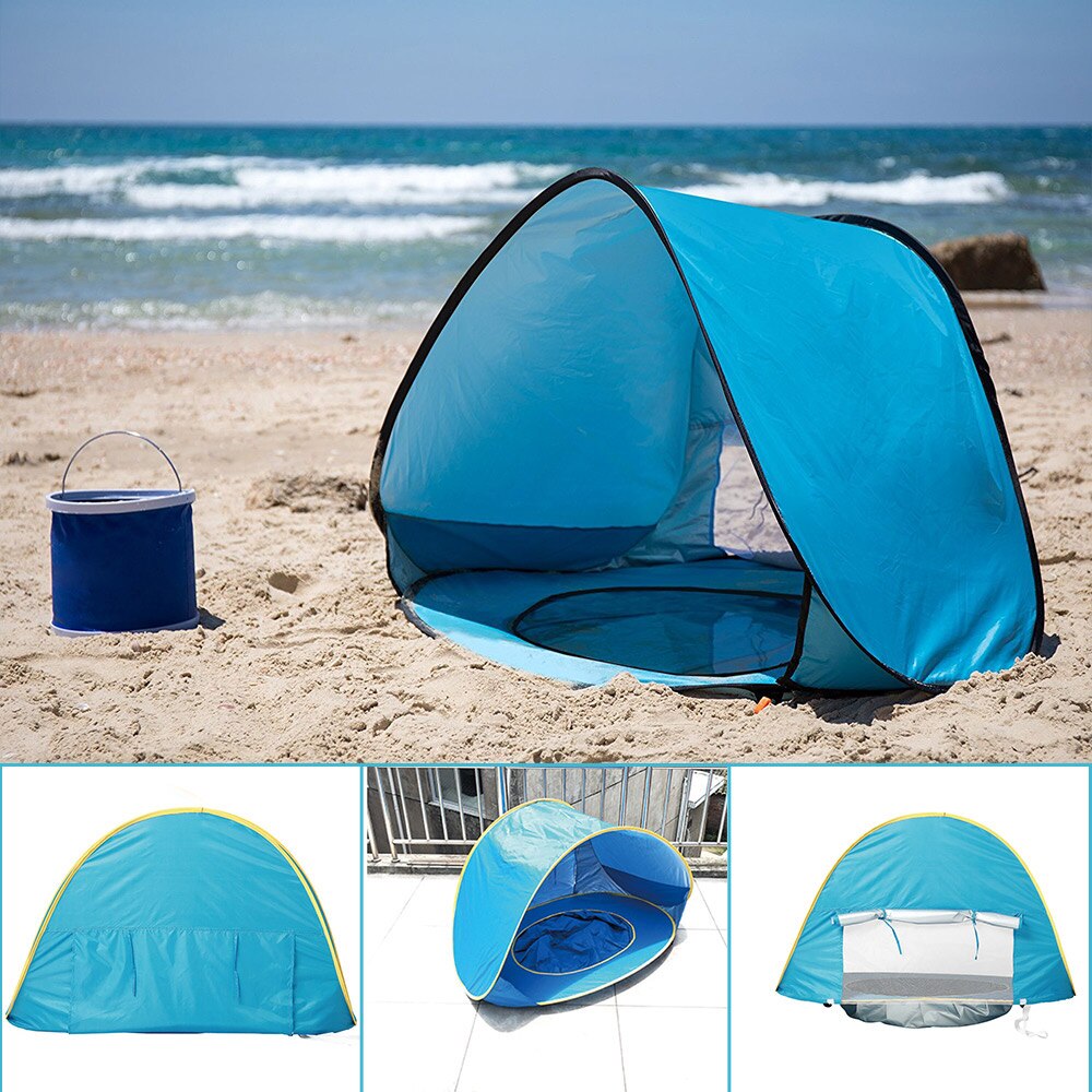 UV-beschermstrandtent met geïntegreerd baby-spaakbad – Schaduwplitsch
