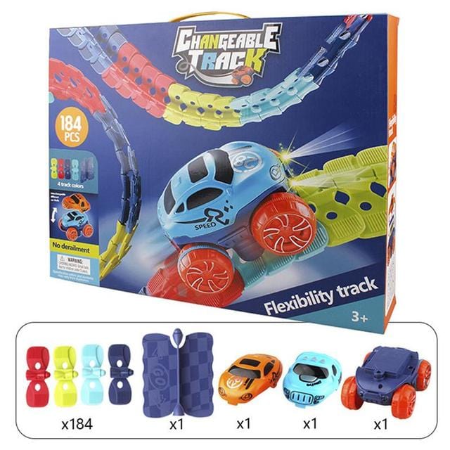 KidsPlay | Magnetische Autospeelbaan | Montessori Speelgoed | Verbeter Hand-Oog Coördinatie | Ontwikkel Verbeeldingsvermogen | Gloeit in het Donker | Veilig & Duurzaam Materiaal | Cadeau voor Kinderen