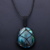 Mystieke Labradoriet Draakshart Ketting – Aris