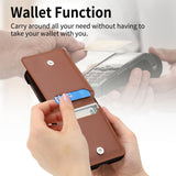 Samsung Z Flip 4 / Flip 3 Hoes | Lederen Portemonnee Kaarthouder Ringhouder Stand