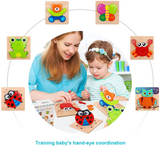 Houten leerpuzzel voor peuters – OntdekSet Montessori (1+1 GRATIS)