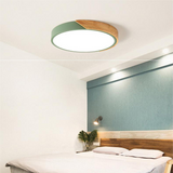 Nordic Macaron in hout, ronde plafondlamp
