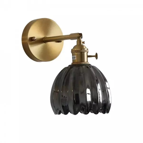 Retro Tulp Glas Wandlamp – Vintage Bloemige Elegantie voor een Warme Gloed