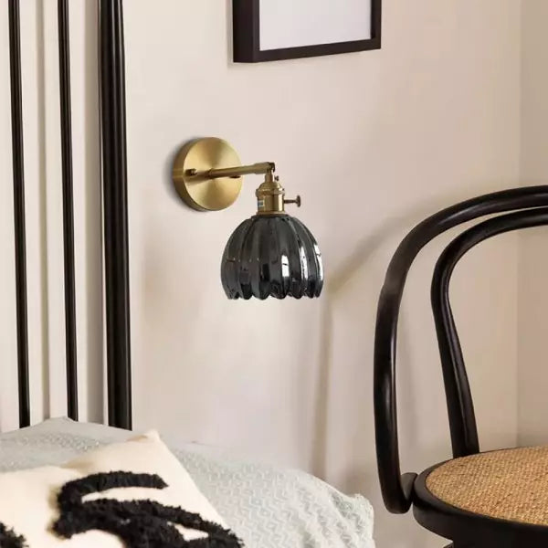 Retro Tulp Glas Wandlamp – Vintage Bloemige Elegantie voor een Warme Gloed