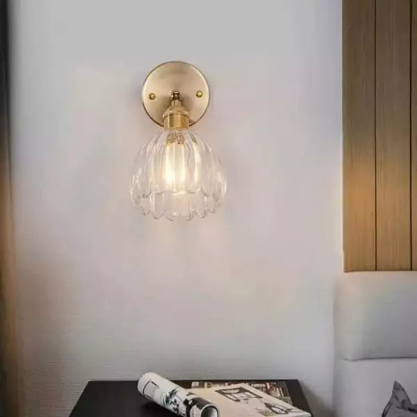 Retro Tulp Glas Wandlamp – Vintage Bloemige Elegantie voor een Warme Gloed