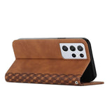 Ruitpatroon portemonnee hoes voor Samsung Galaxy S21/S20