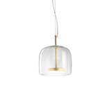 Glazen LED hanglamp in moderne stijl - minimalistische kap en gouden afwerking