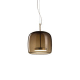 Glazen LED hanglamp in moderne stijl - minimalistische kap en gouden afwerking