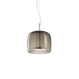 Glazen LED hanglamp in moderne stijl - minimalistische kap en gouden afwerking