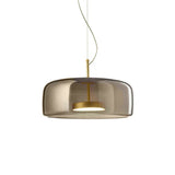 Glazen LED hanglamp in moderne stijl - minimalistische kap en gouden afwerking
