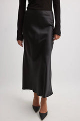 Hoge Taille Satijnen Rok – Leona