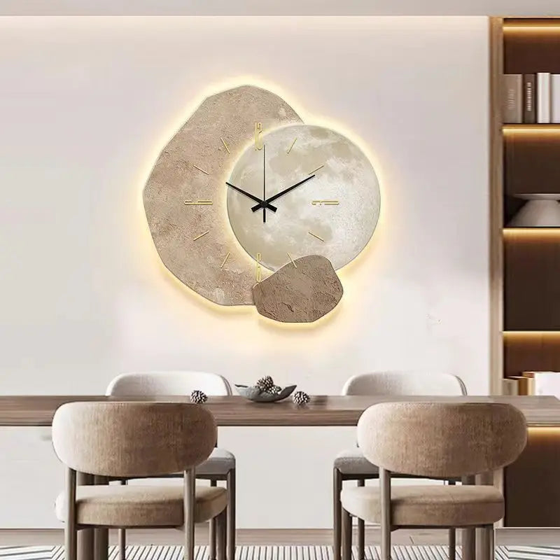 Scandinavische Luxueuze Wandklok | Modern Design & Verlichting