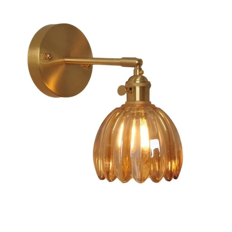 Retro Tulp Glas Wandlamp – Vintage Bloemige Elegantie voor een Warme Gloed