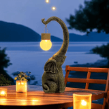 Zonne-energie Koper Olifant Lamp