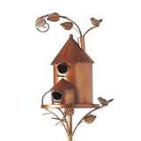 Metalen Tuinvogelhuisje Stake | Uniek Decor | Duurzaam Metaal
