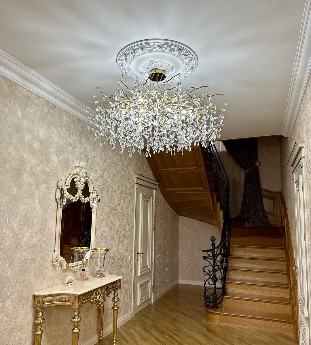 Aurelia luxe kristallen kroonluchter - Elegant ontwerp met takken en bladeren