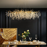 Exclusieve kroonluchter met kristallen bladeren – tak effect, moderne elegantie