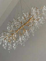 Exclusieve kroonluchter met kristallen bladeren – tak effect, moderne elegantie