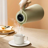 Thermoskan met temperatuurweergave | Isolatiekan 1 liter voor koffie & thee | Heatina
