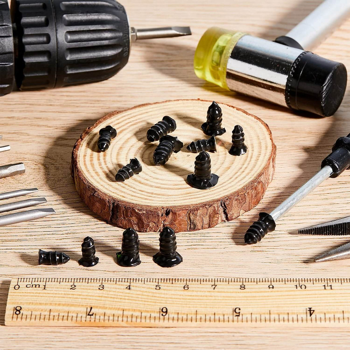 Professionele Lekke Band Repareerset | Banden Vuller Set | Vakantiekit voor Elk Voertuig | Geschikt voor Grote & Kleine Banden | Eenvoudig in Gebruik | Rubberen Reparatie Spijkers met Vacuümafdichting