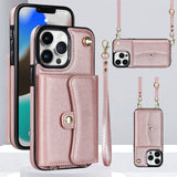 Lederen schoudertas met draagtas en lanyard voor de iPhone