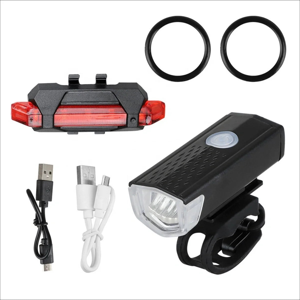 VoltBeam USB Fietslicht Set – Veiligheid en Gemak met Oplaadbare Batterijen