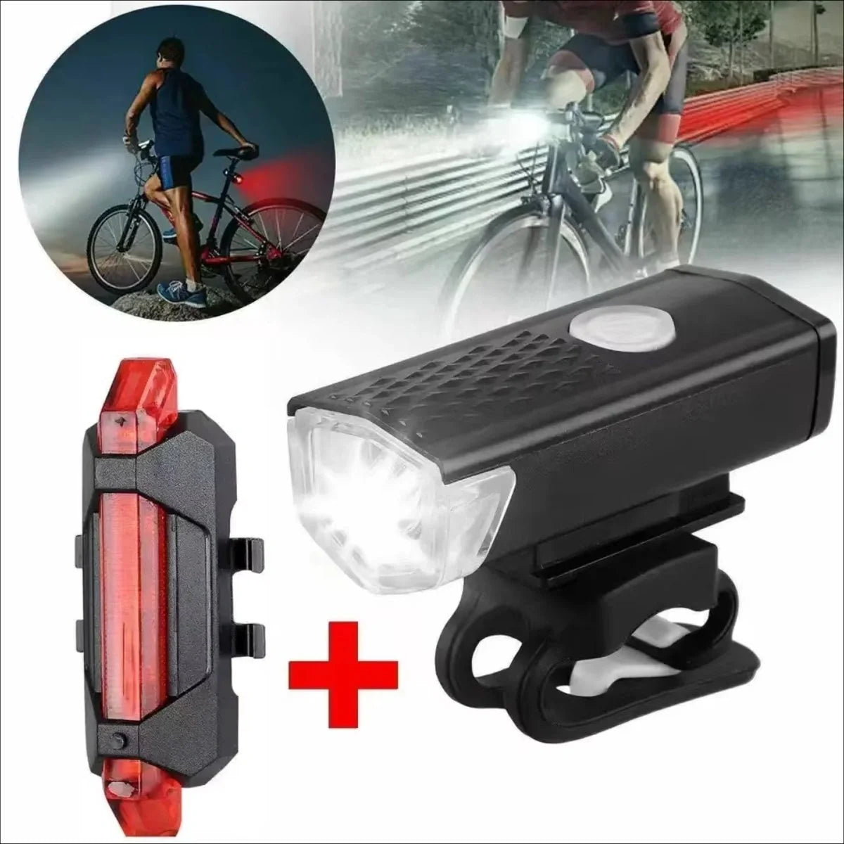 VoltBeam USB Fietslicht Set – Veiligheid en Gemak met Oplaadbare Batterijen