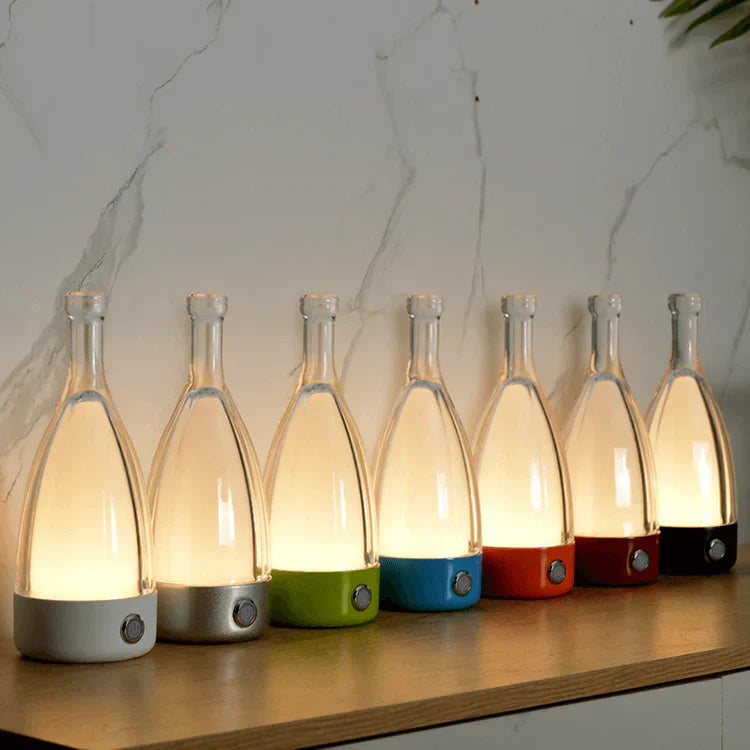 Oplaadbare Wijnfles Nachtlamp – Touch-Control LED Lamp met Dimbare Modus