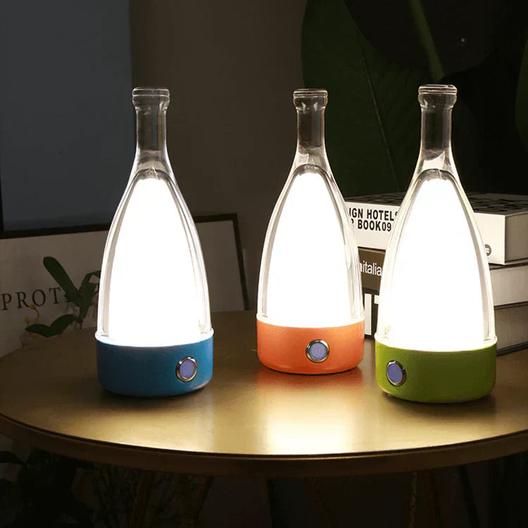 Oplaadbare Wijnfles Nachtlamp – Touch-Control LED Lamp met Dimbare Modus