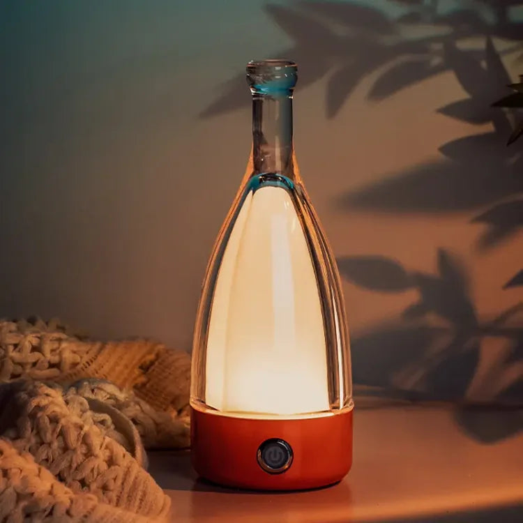Oplaadbare Wijnfles Nachtlamp – Touch-Control LED Lamp met Dimbare Modus