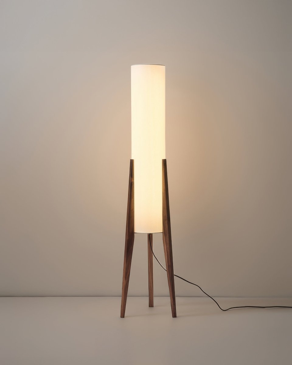 Walnoot Houten Design Vloerlamp - Lichte Kunst voor Elk Interieur