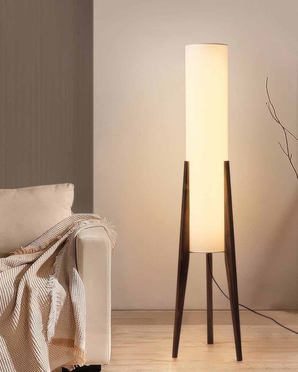 Walnoot Houten Design Vloerlamp - Lichte Kunst voor Elk Interieur
