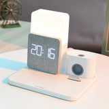 Multi-Functionele Draadloze Oplaadstation – Inclusief Lamp en Alarmklok