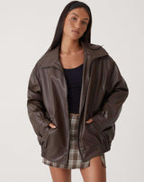 Oversized Los Leren Damesjasje – Yara