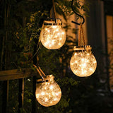 Zonne-Glas Licht – Betoverende Buiten LED-Lantaarn met Gebroken Glas Ontwerp