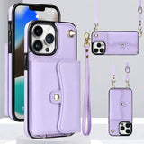 Lederen schoudertas met draagtas en lanyard voor de iPhone