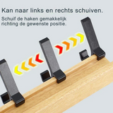 Wandkapstok | Scandinavisch Zwart | Verstelbare Haken