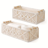 Set van 2 Handgemaakte Macramé Opbergmanden – Boho Chic Voor Een Stijlvolle Opruiming