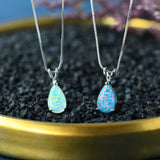 Minimalistische Druppel-Opal-Hanger-Halsketting – Selina