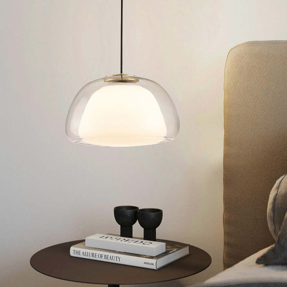 Moderne Jelly Hanglamp – Elegante Witte Glazen Kap met Verstelbare Daling
