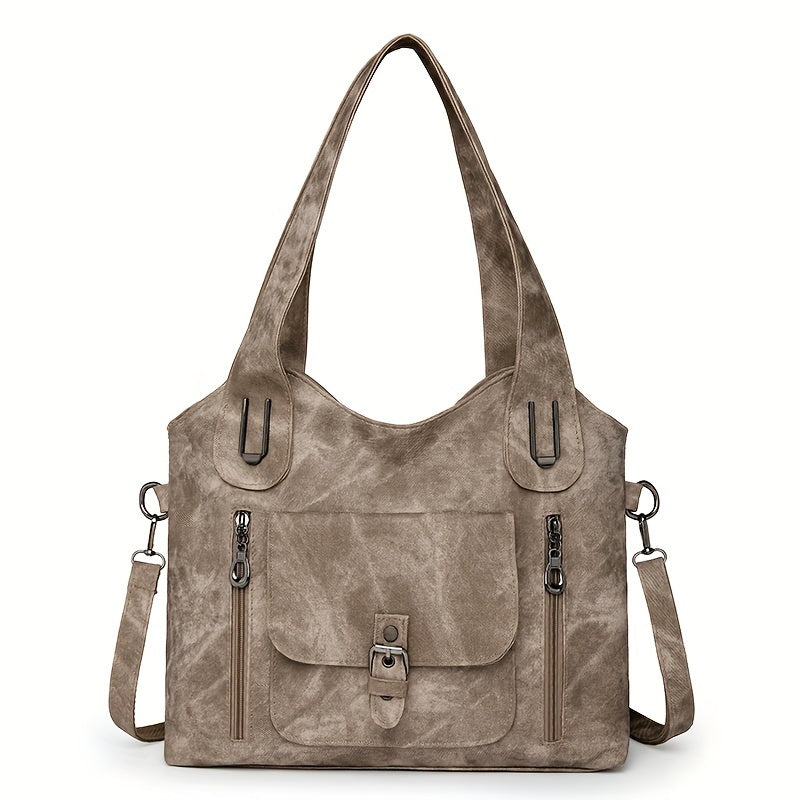 Vintage-Stijl Vegan Leren Schoudertas - Marivelle